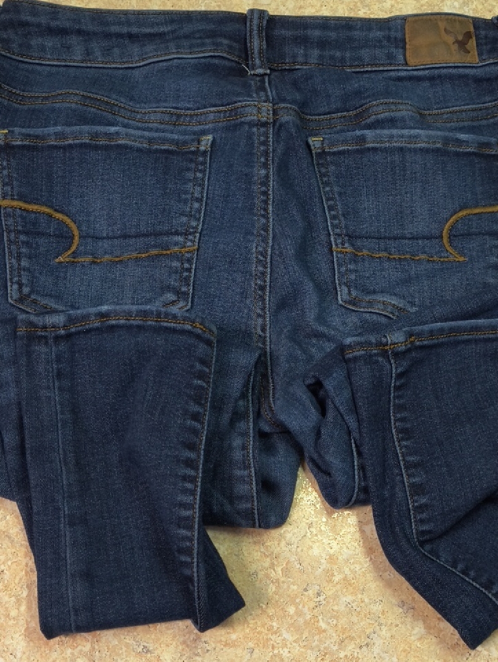 American Eagle Outfitters Dark Blue Denim Jeggings GUC Size 10S.